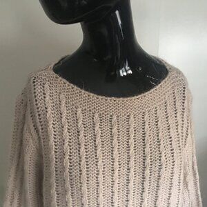 BERRETTI beige boat neck tunic sweater